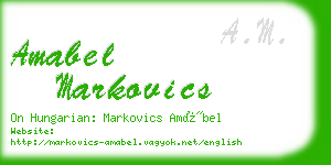 amabel markovics business card